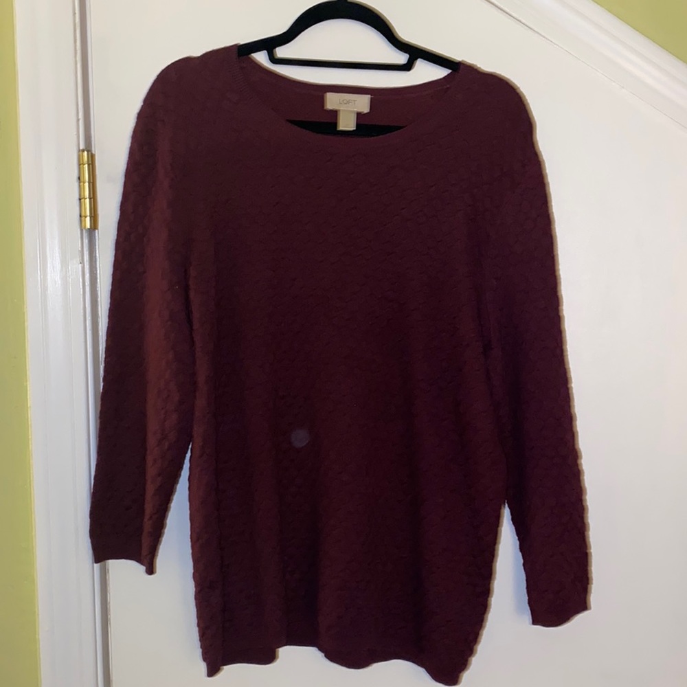 LOFT XL maroon colored textured sweater